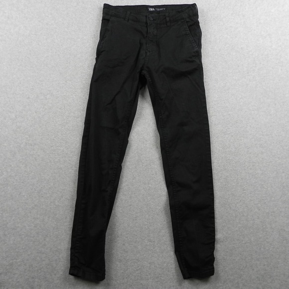 Zara Other - Zara Pants Mens 29x30 Slim Fit Chino Casual Stretch Flex Flat Front Black